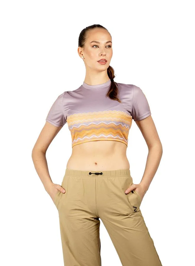 زيسي تيشيرت نسائي بياقة دائرية وأكمام قصيرة